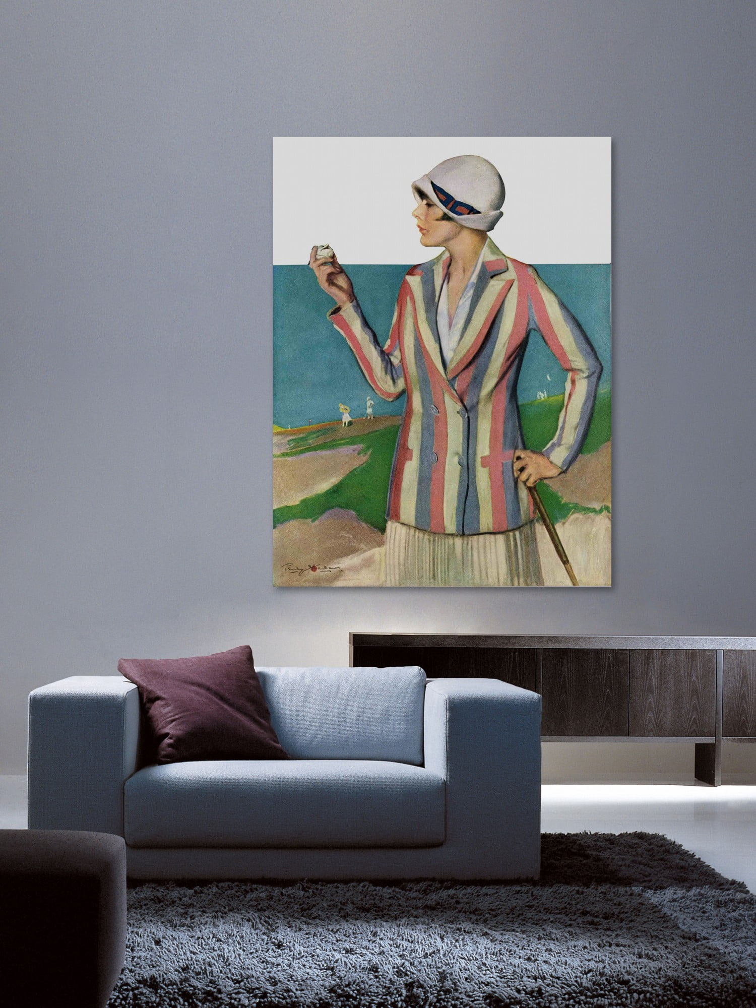 Marmont Hill Woman in Sandtrap by Penrhyn Stanlaws painting Print on Canvas