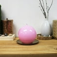 thumbnail image 2 of Unscented High Gloss Pink Round Candle, 2 of 5