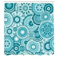 thumbnail image 3 of Ambesonne Aqua Shower Curtain, Mandala Round, 69"Wx84"L, Turquoise Teal White, 3 of 4