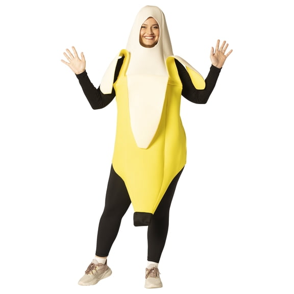 Imposta Costumes Banana Peeled Halloween Costume, Men and Women, Yellow, Adult Plus Size, 30030-PLUS