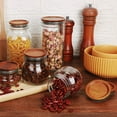 thumbnail image 2 of 6Pack Regular Mouth Mason Jar Lids Acacia Wooden Storage Canning Jar Lids Ball Jars Wooden Lids with Airtight Silicone Seal, Brown, 2 of 8