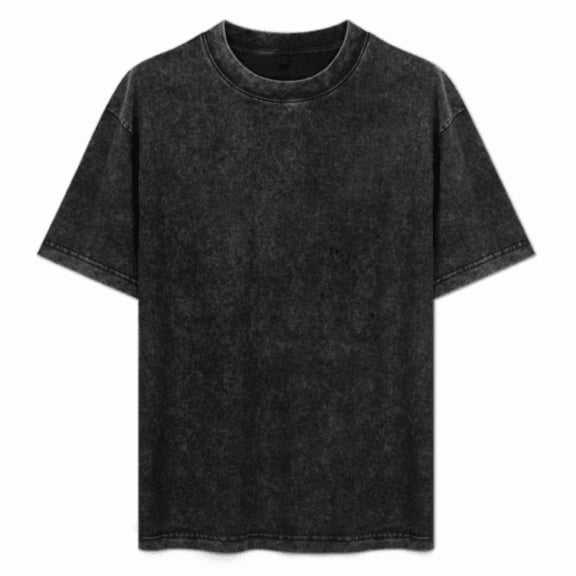 Vintage Wash Oversized Crew Neck T-Shirt, Men Casual Loose Fit Short Sleeve Mineral Wash Basic Tee
