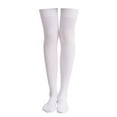 thumbnail image 3 of Prolriy Thigh High Stockings 1 Pair Extra Long Solid Color Thigh High Socks Over The Knee High Boot Stockings Nylon Leg Thigh High Socks for Women White, 3 of 3