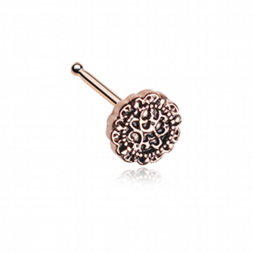 Sold Individually 20 GA Luna Ornate Filigree Sparkle Icon L-Shaped Nose Ring Sold Individually 20 GA Luna Ornate Filigree Sparkle Icon L-Shaped Nose Ring