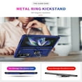 thumbnail image 3 of Jiahe Cover For Samsung Galaxy Z Fold4,Magnetic Armor Shockproof Metal Rotating Ring Stand Hard PC Case Cover,Blue, 3 of 7