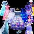 thumbnail image 2 of Disney-vestido de princesa con luz LED para niña, disfraz de Frozen, Elsa, Anna, Rapunzel, Carnaval, Halloween, graduación, Wish Asha, 2 of 5