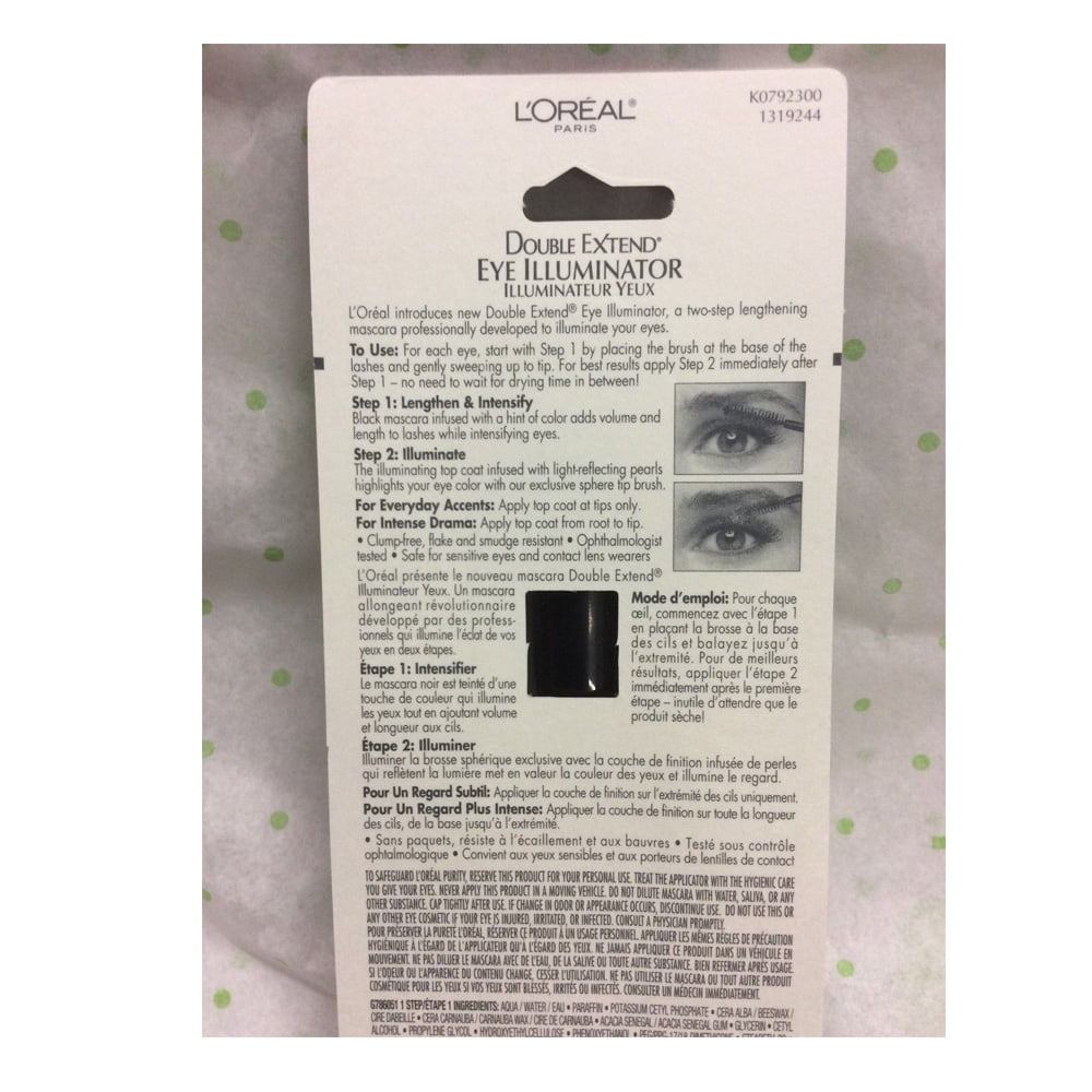 3pcs Loreal Double Extend Eye Illuminator Mascara, BLK Copper, 0.4-fl oz,