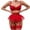 Red, variant on Women's Lingerie Set Mesh Embroidery 3 Piece Set For Couples Romantic Nights Comfortable Stretch Fit Pajamas And Special Occasions