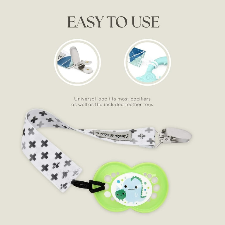 Dodo Babies Teething Toy & Pacifier Clip Set – Silicone Teether ...