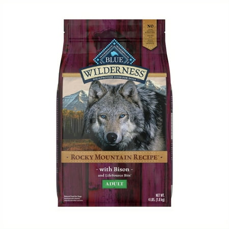 Blue Buffalo Wilderness Rocky Mountain Recipe High Protein Bison Dry Dog Food for Adult Dogs, Grain-Free, 4 lb. Bag