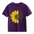 thumbnail image 4 of XQYLOS Kids Unisex Boys Girls Summer Tee Sunflower & Butterfly Print Oversized Short Sleeve Crewneck Casual Cotton Shirt Boys Girls Loose Fit, 4 of 4