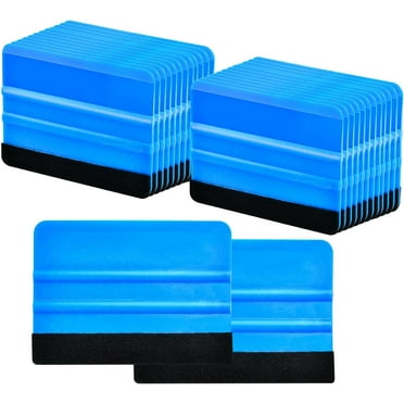 24Pcs Squeegee for Vinyl, 4 Inch Vinyl Squeegee with Black Felt Edge, Plastic Scraper Vinyl Wrap Tools, Car Decal Squeegee for Window Tint Remover Car Automotive Sticker Applicator
