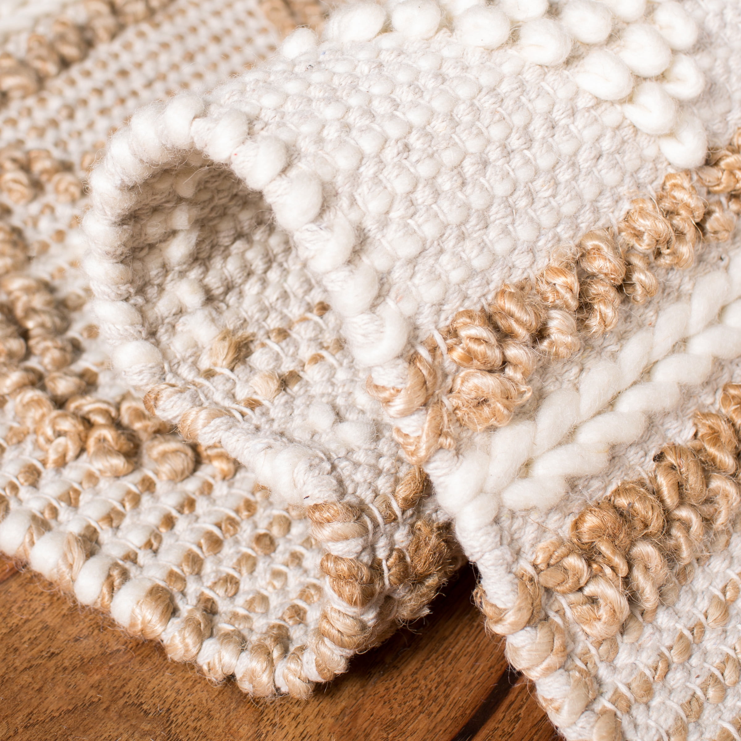 SAFAVIEH Natural Fiber Gerald Striped Geometric Area Rug, Beige/Ivory, 8' x 10'