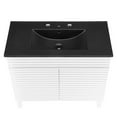 thumbnail image 6 of Sink Vanity Cabinet, White Black, Wood, Mid Century Hotel Bedroom Bathroom, Modern Contemporary HB33680, 6 of 9