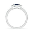 thumbnail image 2 of ANGARA Natural 1.15 ct Blue Sapphire & Diamond Split Shank Engagement Ring in 14K White Gold for Women (Size-8x6mm) | September Birthstone, Anniversary, Jewelry Gift for Women | Natural Sapphire Ring, 2 of 9