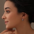 thumbnail image 3 of LeCalla 925 Sterling Silver Hypoallergenic Floral Design Click Top Oval Filigree Hoop Earrings Jewelry Gifts for Women and Teen 18MM, 3 of 8