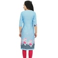 thumbnail image 1 of Bimba Women's Sky Blue Moss Georgette Kurti Summer Wear Printed Tunic Kurta-16, 1 of 5