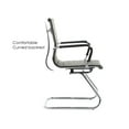 thumbnail image 4 of Guyou Modern Mid Back Office Guest Chair Set of 2, Faux Leather Reception Chair Computer Chair with Armrests and Metal Sled Base for Meeting/Waiting/Conference Room, No Wheels, Black, 4 of 9