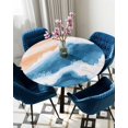 thumbnail image 5 of nqOlkjepod Blue Coastal Round Tablecloth, Fitted Table Cover with Elastic for 36"-44" Round Tables, Summer Beach Waves Nautical Oil Painted Table Cloth Outdoor Dinning Party Waterproof Tablecloths, 5 of 6