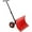 Red, variant on Lumiparty Snow Shovel with Wheels, Snow Pusher Shovel with Snow Removal Adjustable Angle & Height Handle, for Driveway, Pavement, 29"W X 19.3"H, Red