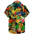 thumbnail image 4 of Camisa Tiki Moai para hombre, ropa con estampado 3D, camisas hawaianas, blusas con gráficos de calaveras de terror de civilización vintage, camisas casuales Y2k Aloha, 4 of 4