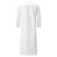 thumbnail image 7 of Baqcunre Women's Muslim Arab Middle Solid Color Stand Collar Robe Mens Clothes Mens Robe Maxi Dress for Women Mens Long Sleeve Shirt,White Dresses,Size M, 7 of 7
