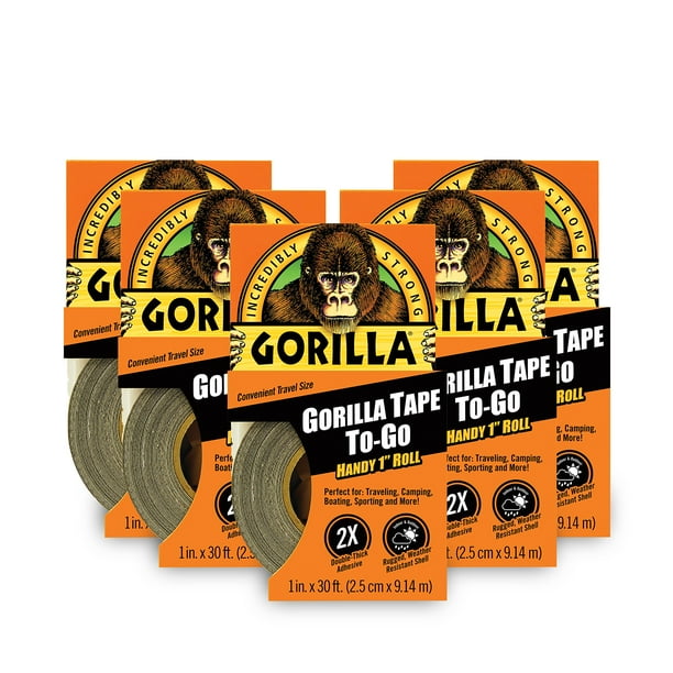 Cinta adhesiva Gorilla 6100101-5 To-Go, 1,5 cm x 9,1 m, negra