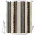 thumbnail image 2 of Boho Streiped Waterproof Fabric Shower Curtain,Vintage Abstract Beige Vertical Stripes Waterproof Fabric Shower Curtain for Bathroom Curtains Bathtubs Hotel Shower Curtains with 12 Hooks Long 72x78in, 2 of 8