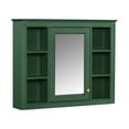 thumbnail image 2 of 35" Medicine Cabinet, Modern Bathroom Organizers, Wood over Toilet Storage with Open Cubby and Adjustable Shelf, Wall Mounted Mirror with Storage, 2 of 9