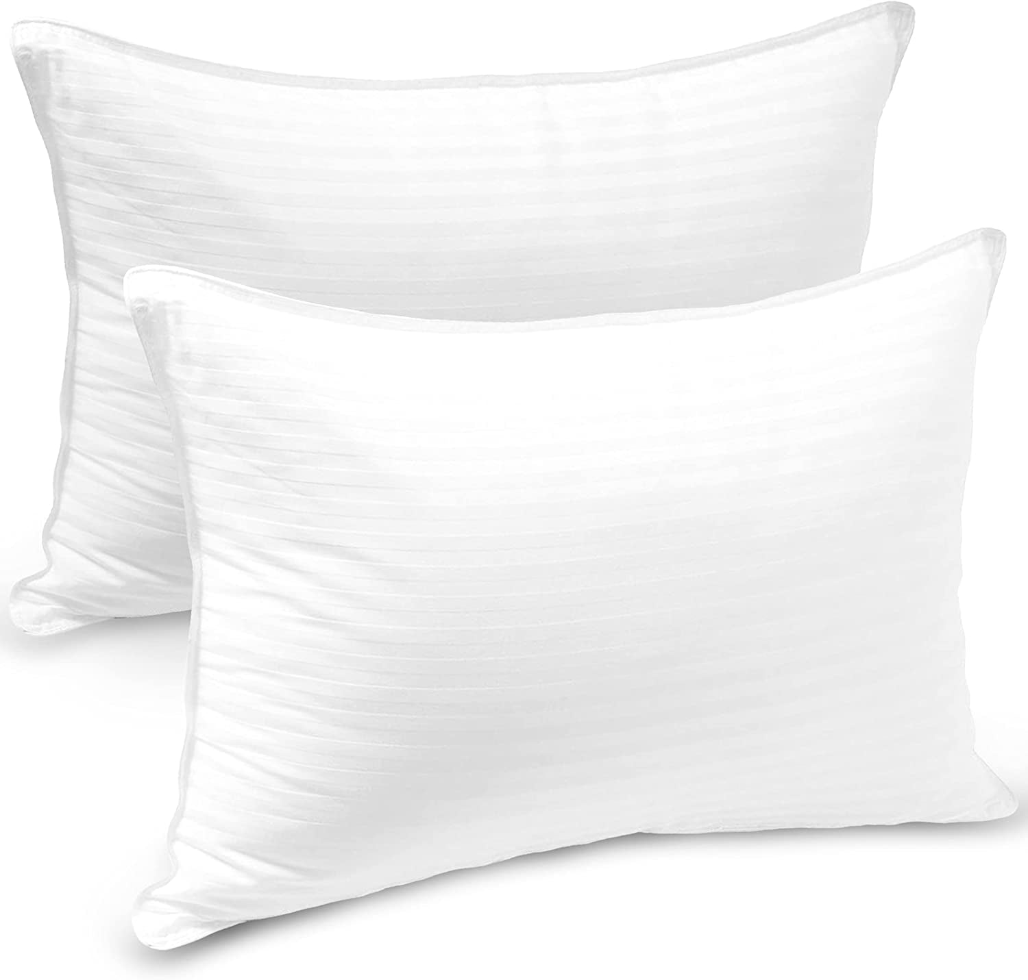 NEW 2 Pack Queen Size Sleep Pillow Hypoallergenic Pillows Cotton Soft Gel Fiber 
