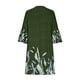 thumbnail image 5 of Puntoco Vestido De Manga Corta Con Cuello En V, Vestido Estampado Con Cuello En V Y Manga Acampanada, Informal, Con Cuello En V Y Manga Media, Color Verde Xl, 5 of 6