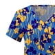 thumbnail image 4 of ICHUANYI Clearance Women Short Sleeve V-neck Tops Uniform Printed Pockets Blouse Tops(Blue, M) ICHUANYI WER2023080803710, 4 of 5