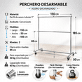 thumbnail image 3 of Rack perchero organizador para ropa de 150 cm:, 3 of 10