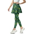 thumbnail image 2 of COEQINE Women Fashion Yoga Skirted Legging with Pockets Paw Print Bone Green Pattern Breathable Tennis Skirts with Leggings for Women High Waist Comfy Golf Leggings, S, 2 of 7