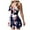 Blue, variant on Casual Jumpsuits for Women Suspender Chest Bow Tie Tie Print Loose One-piece Shorts Jumpsuit Rompers Overalls