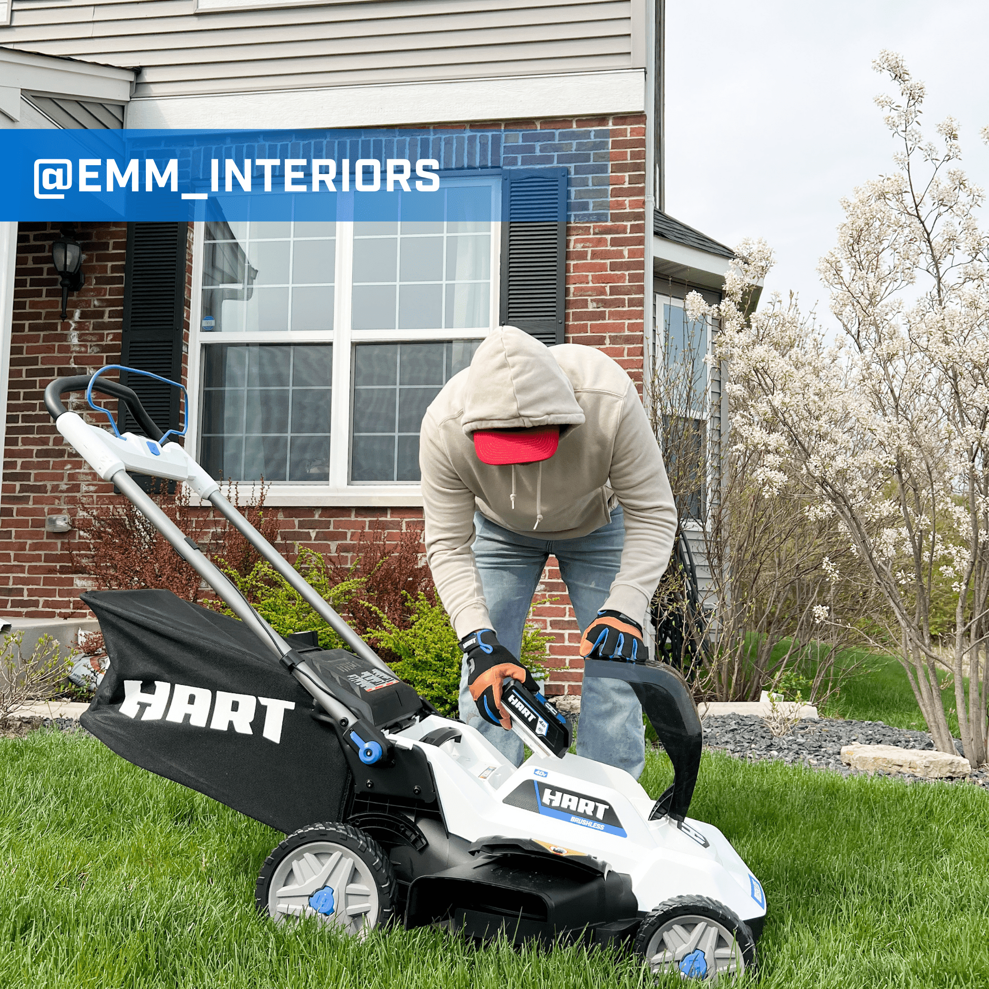 HART 40 Volt 20 inch Cordless Brushless Push Mower Kit 1 6.0