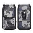 thumbnail image 2 of Vertical Nylon Cell Phone Holster with Dual Card Slot, Belt Clip Universal Pouch Loop for Apple iPhone Samsung Galaxy LG Moto All Mobile phones Size 6.3", Universal Holster - Grey Blue Camouflage, 2 of 8