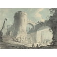 thumbnail image 3 of Follower of Claude-Joseph Vernet 14x11 Black Modern Framed Museum Art Print Titled - Port Scene, 3 of 5