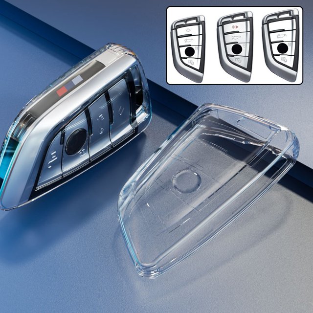 Lefu TPU Transparent Car Key Case Cover Holder Shell for BMW F20 G20 G30 X1 G05 X6 X7