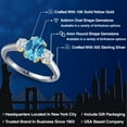 thumbnail image 2 of Gem Stone King 925 Silver and 10K Yellow Gold Swiss Blue Topaz and White Moissanite Engagement Ring for Women | 1.76 Cttw | Oval Checkerboard 8X6MM | Gemstone November Birthstone | Size 7, 2 of 7