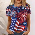 thumbnail image 2 of CHUANK Plus Hauts pour Femmes Chic Décontracté Col Rond Manches Courtes Chemises et Blouses pour Femmes T-Shirts à Imprimé Papillon du 4 Juillet pour Femmes Tunique Graphique Patriotique Tendance Haut d'Été Plage, 2 of 5
