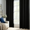 thumbnail image 2 of ZOPZO Blackout Curtains with Grommet Top, Black, 52W x 72L Inch, Thermal Insulated Noise Reducing Panels for Bedroom, Living Room, or Office, 2 of 9