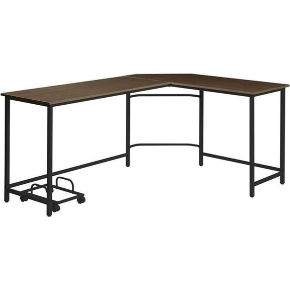 Bowery Hill Contemporary Metal Computer Desk in Black Finish