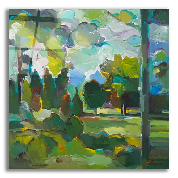 Epic Art 'Valley of Green' by Hooshang Khorasani, Acrylic Glass Wall Art, 12"x12"
