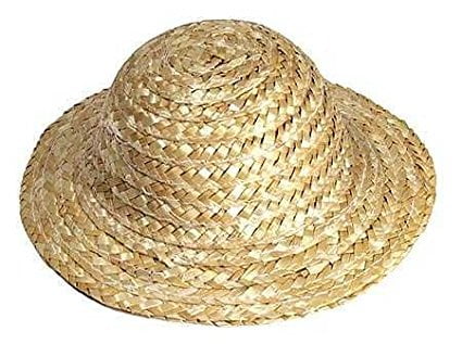 MINIATURE STRAW HATS SET OF 3 3 INCH DIAMETER FOR CRAFTS DOLLS ETC.