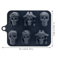 thumbnail image 3 of Bandeja para hielo con forma de calavera: molde de silicona con forma de calavera pirata para whisky, cócteles y bebidas temáticas. Cubitera de hielo de fusión lenta para bares caseros y fiestas de, 3 of 6
