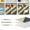 thumbnail image 4 of Yayeee Foldable Storage Basket for Shelves with Handles Waterproof Cloth Bins, Beige Stripes, 4 of 7