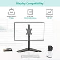 thumbnail image 1 of Wali Single Monitor Stand, Stand Free Standing Stand con Vesa 75 a 100, el montaje totalmente ajustable se ajusta a una pantalla de hasta 32 pulgadas (MF001), negro, 1 of 2