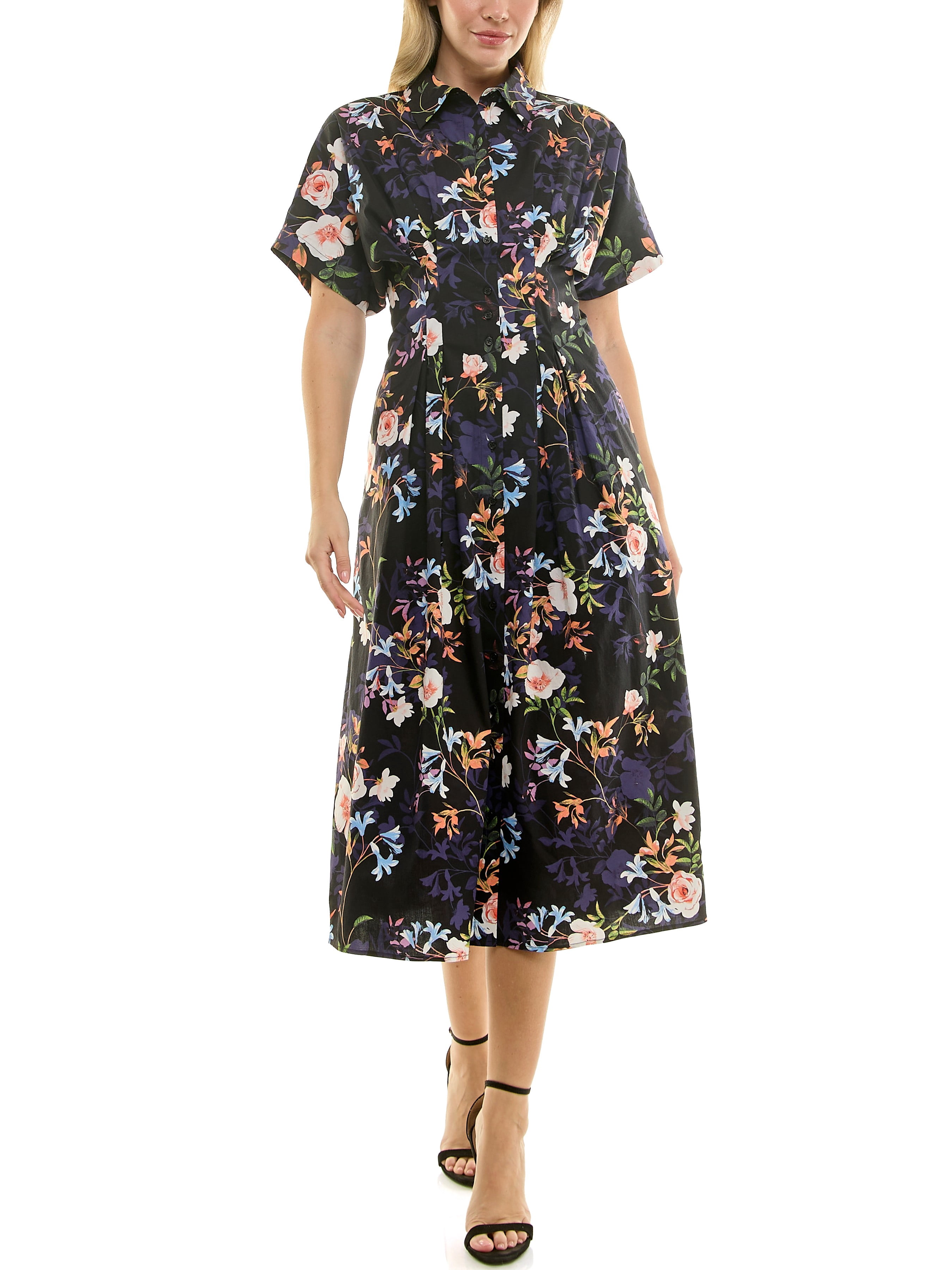 Nicole Miller Pintuck Waist Shirtdress, Sizes 4-16