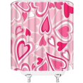 thumbnail image 3 of Cortina de ducha para caravana con diseño de corazón rosa, dulce amor, pareja romántica, mujer y niña, abstracta, para baño, con ganchos, 91 cm de ancho x 182 cm de alto, 3 of 6